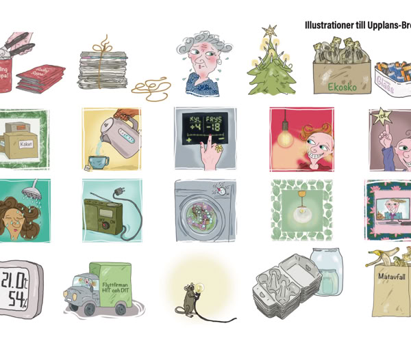 Illustrationer till Upplands-Brohus Kundtidning Hemma